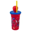 Vaso de Plástico con Tapa 3D y Popote Spiderman 443ml
