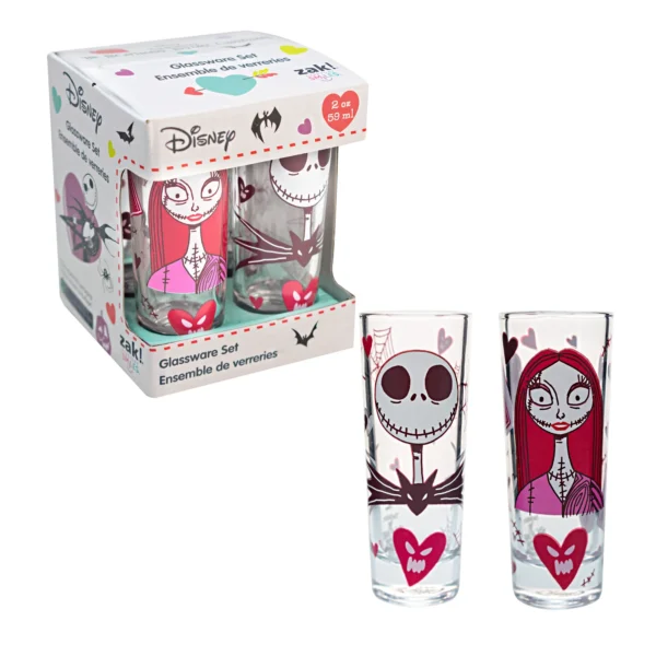 Juego de 4 Vasos Tequileros de Vidrio The Nightmare Before Christmas 59ml