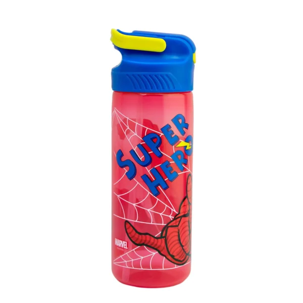Botella de Plástico con Funda y Tapa Pushup Spiderman 600ml