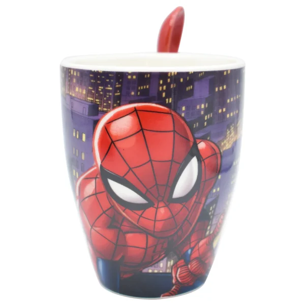 Juego de 2 Tazas de Cerámica con Cuchara Spiderman 310ml