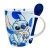 Juego de 2 Tarros con Cuchara de ceramica Stitch y Angela helado