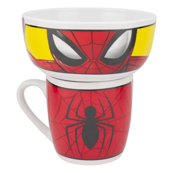Juego Desayunador 2 Piezas Spiderman tazon 550ml y tarro 400ml ceramica