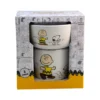 Juego Desayunador 2 Piezas Snoopy tazon 550ml y tarro 400ml ceramica