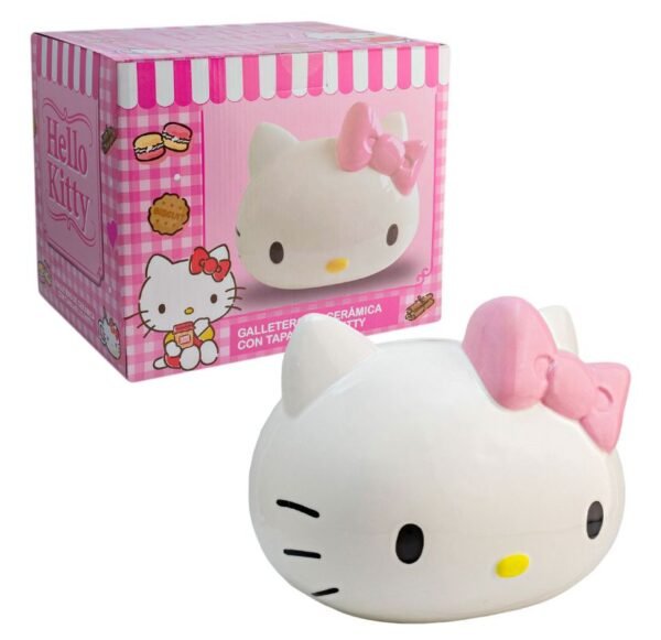 Galletero de Cerámica Decorativo 3D con Tapa Hermética Hello Kitty