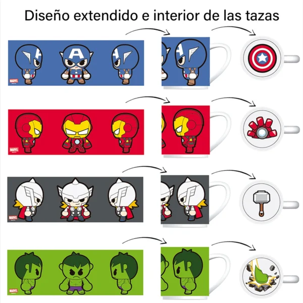 Torre de 4 Tazas Apilables Porcelana Avengers