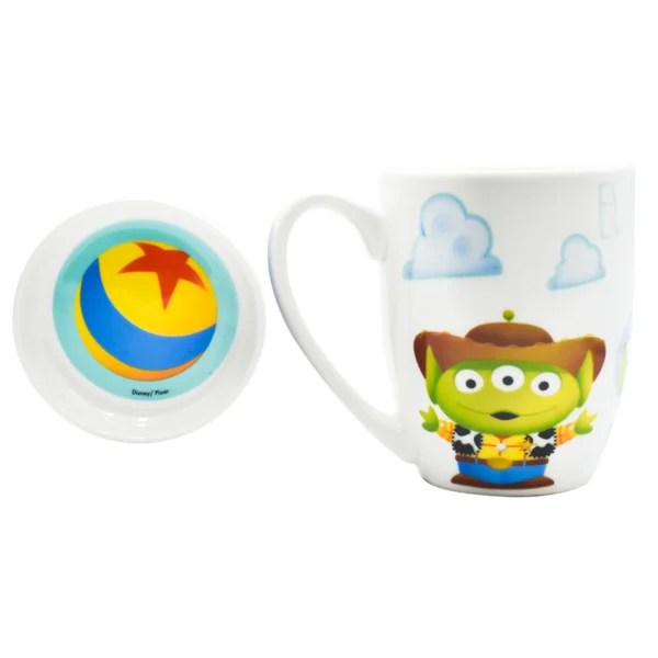 Taza De Porcelana con Tapa Pixar 385ml