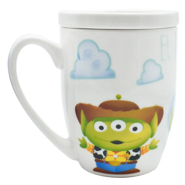 Taza De Porcelana con Tapa Pixar 385ml