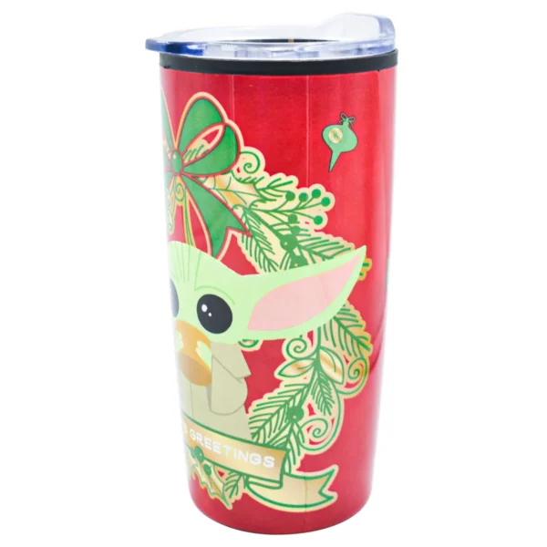 Termo Doble Pared Mediano Grogu Navideño