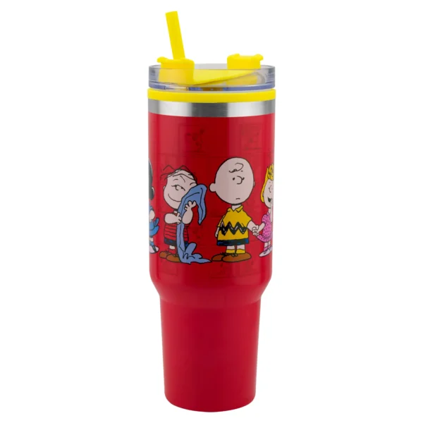 Termo Alto Doble Pared Con Popote 1.2 L. Peanuts