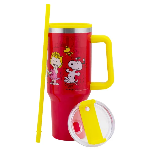 Termo Alto Doble Pared Con Popote 1.2 L. Peanuts