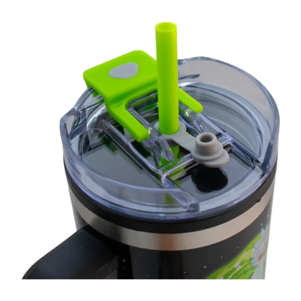 Termo Alto Doble Pared Con Boquilla Y Popote 1.2 L. Rick And Morty