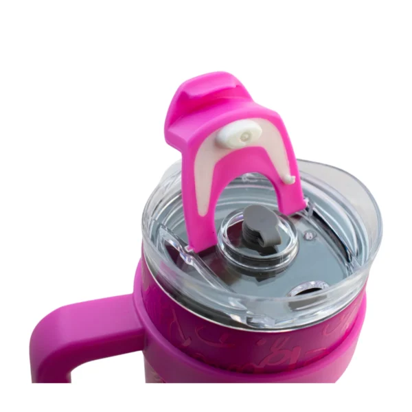 Termo Alto Doble Pared Acero Inoxidable Con Boquilla Y Popote 1.2 L. Barbie