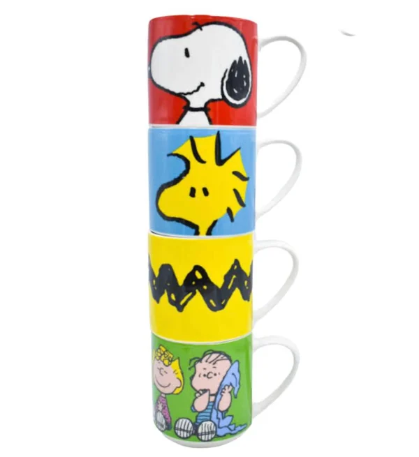 Torre de 4 Tazas Apilables Porcelana Snoopy