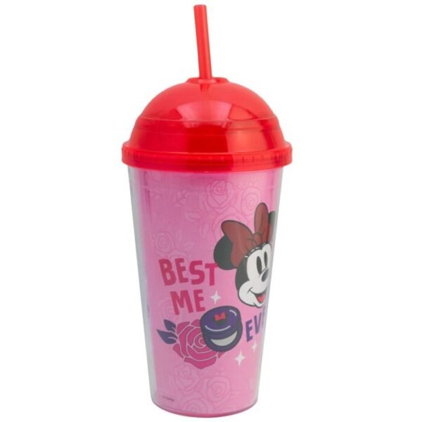 Vaso de Plástico con Popote Minnie