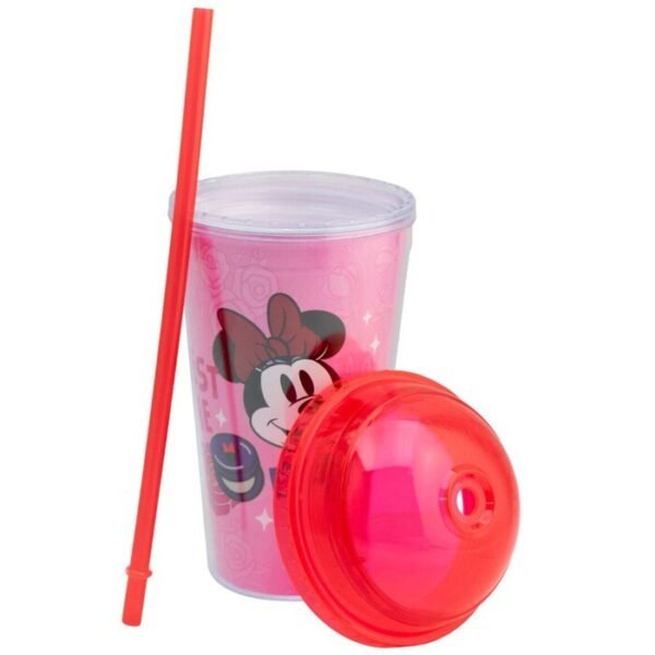 Vaso de Plástico con Popote Minnie