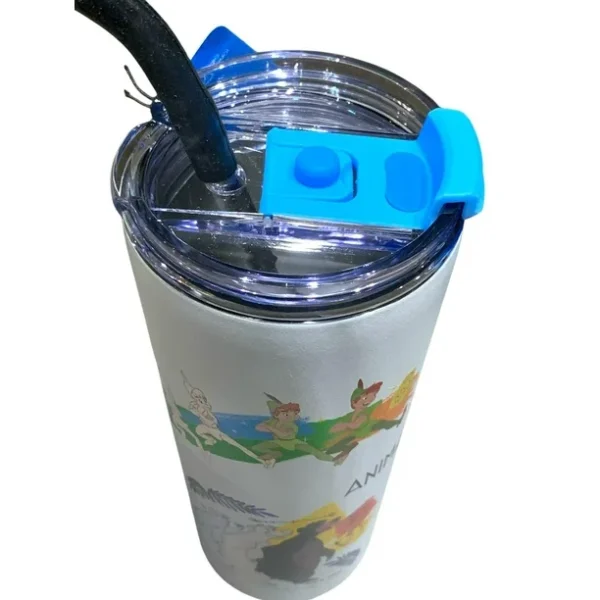 Termo Acero Inoxidable Doble Pared con Popote Disney - Personajes