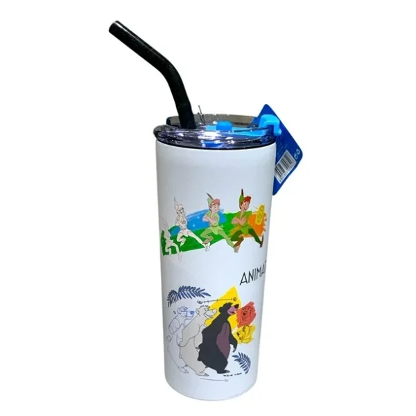 Termo Acero Inoxidable Doble Pared con Popote Disney - Personajes