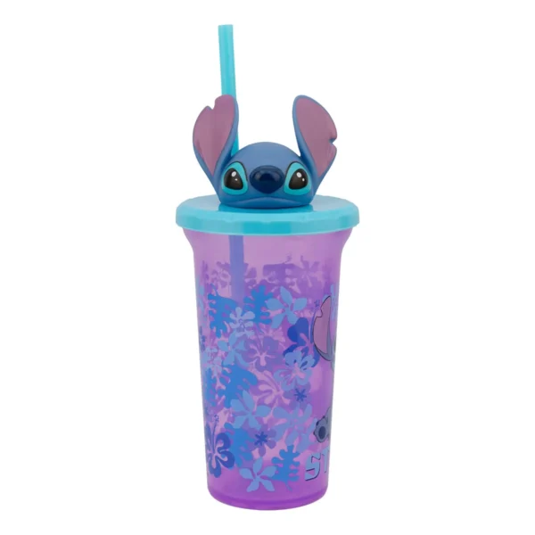 Vaso de Plástico con Tapa 3D y Popote Stitch