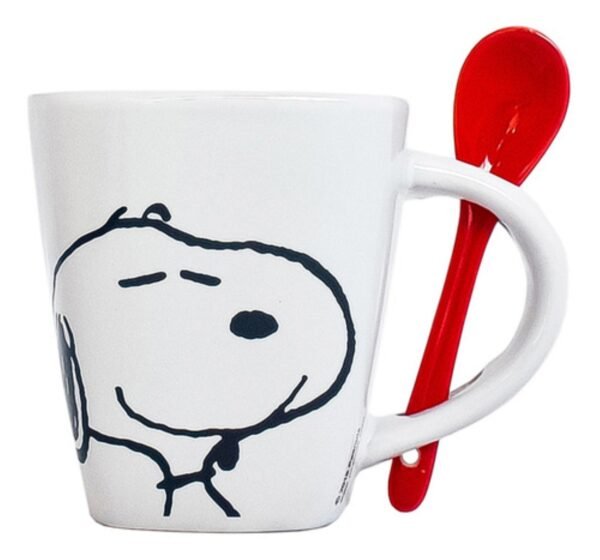 Tarro Snoopy de Porcelana con Cuchara de Ceramica 440m