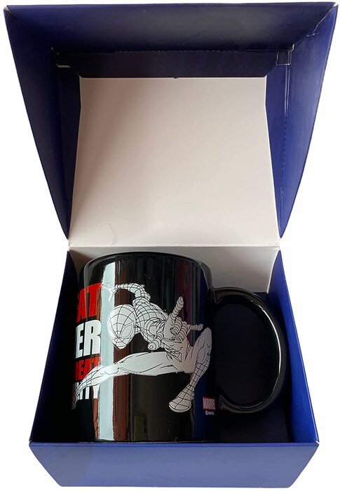 Tarro De Cerámica Brilla En la Oscuridad Spiderman 340 ml