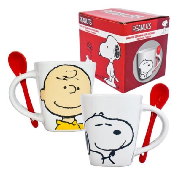 Tarro Snoopy de Porcelana con Cuchara de Ceramica 440m