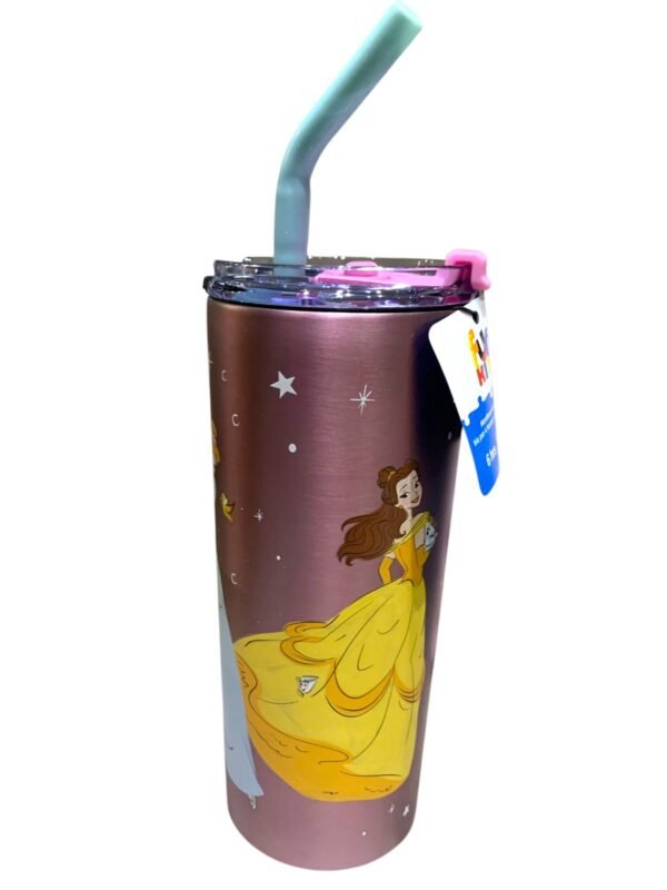 Termo Acero Inoxidable Doble Pared con Popote Princesas - Disney