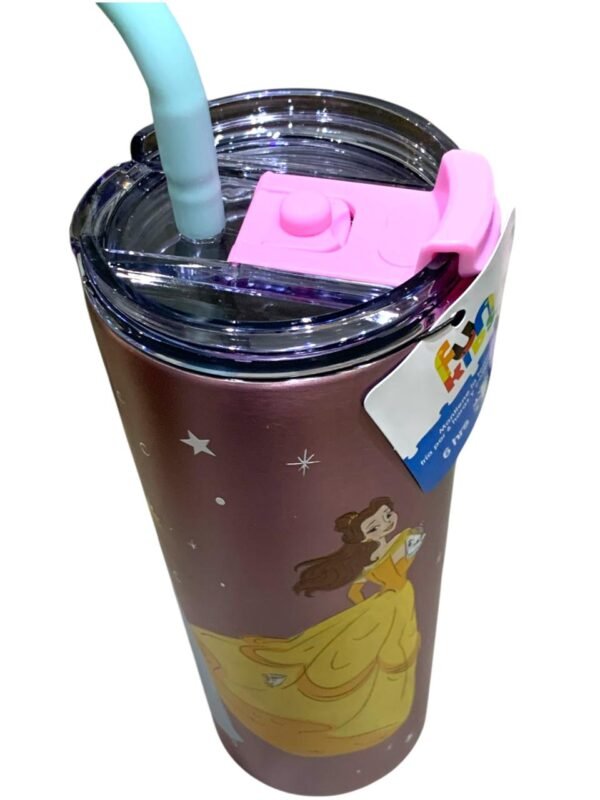 Termo Acero Inoxidable Doble Pared con Popote Princesas - Disney