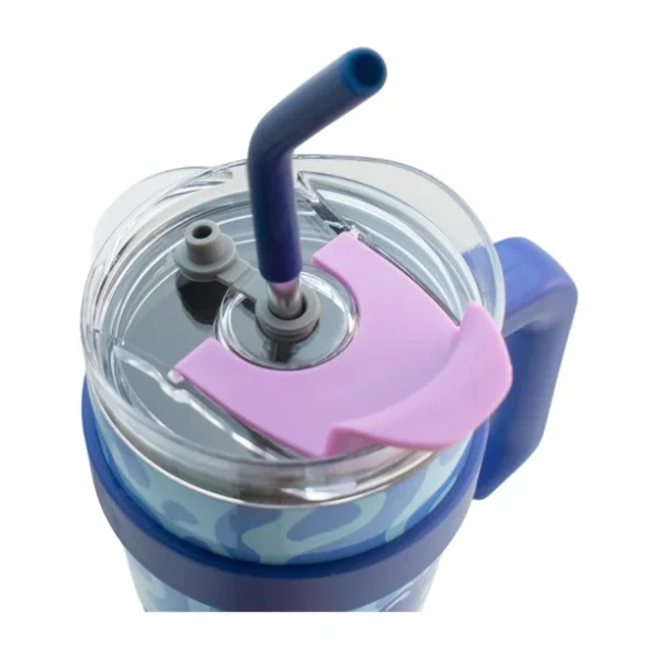 Termo Alto Doble Pared Acero Inoxidable Con Boquilla Y Popote 1.2 L. Stitch