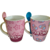 Duo Barbie the movie Tarros Porcelana con Cucharan de Cerámica 310 ml