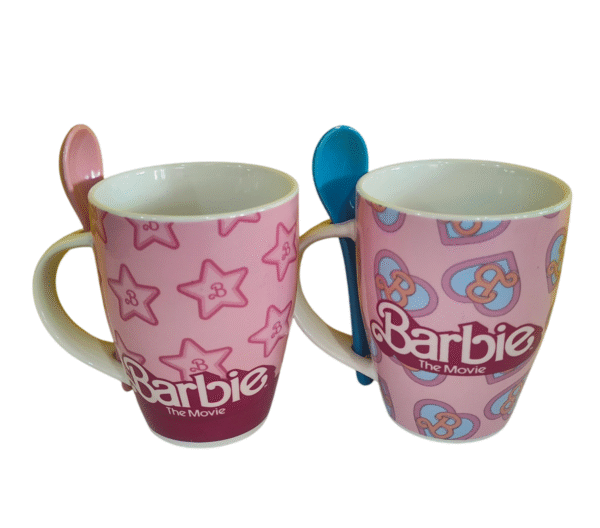 Duo Barbie the movie Tarros Porcelana con Cucharan de Cerámica 310 ml