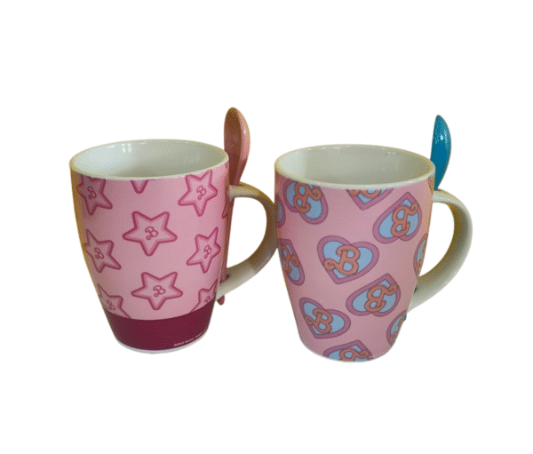 Duo Barbie the movie Tarros Porcelana con Cucharan de Cerámica 310 ml