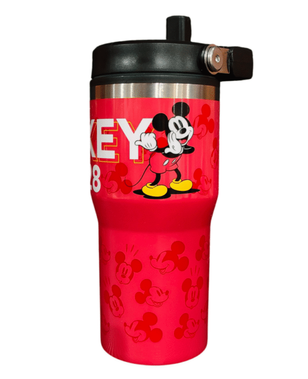 Termo Mediano Doble Pared con Popote Mickey