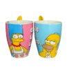 Duo Tarros de Porcelana con Cuchara de Ceramica 310ml Homer y Marge