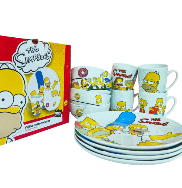 Vajilla 12 Piezas Ceramica los Simpson