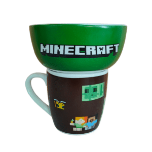 Juego Desayunador 2pzas Minecraft  tazon 550ml y tarro 400ml ceramica
