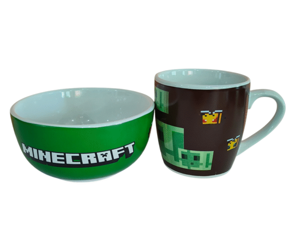 Juego Desayunador 2pzas Minecraft  tazon 550ml y tarro 400ml ceramica