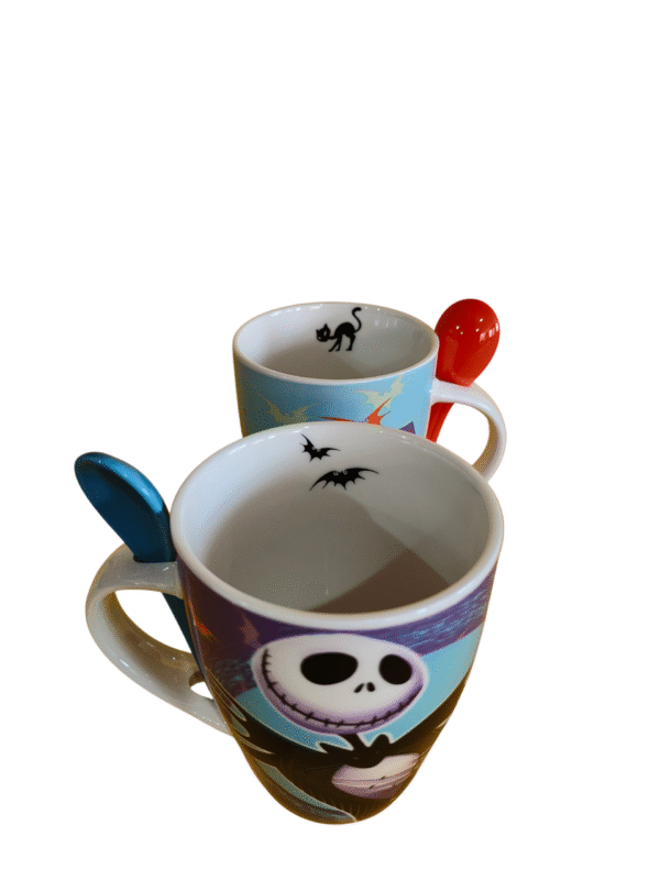 Juego de 2 Tazas de Cerámica con Cuchara El Extraño Mundo de Jack 310ml