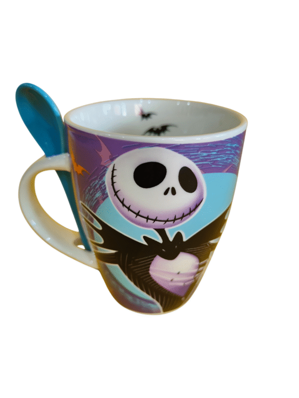 Juego de 2 Tazas de Cerámica con Cuchara El Extraño Mundo de Jack 310ml