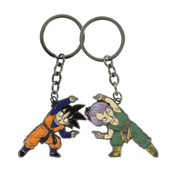 Llavero Metálico Doble Trunks Y Goten Fusión Dragon Ball Z
