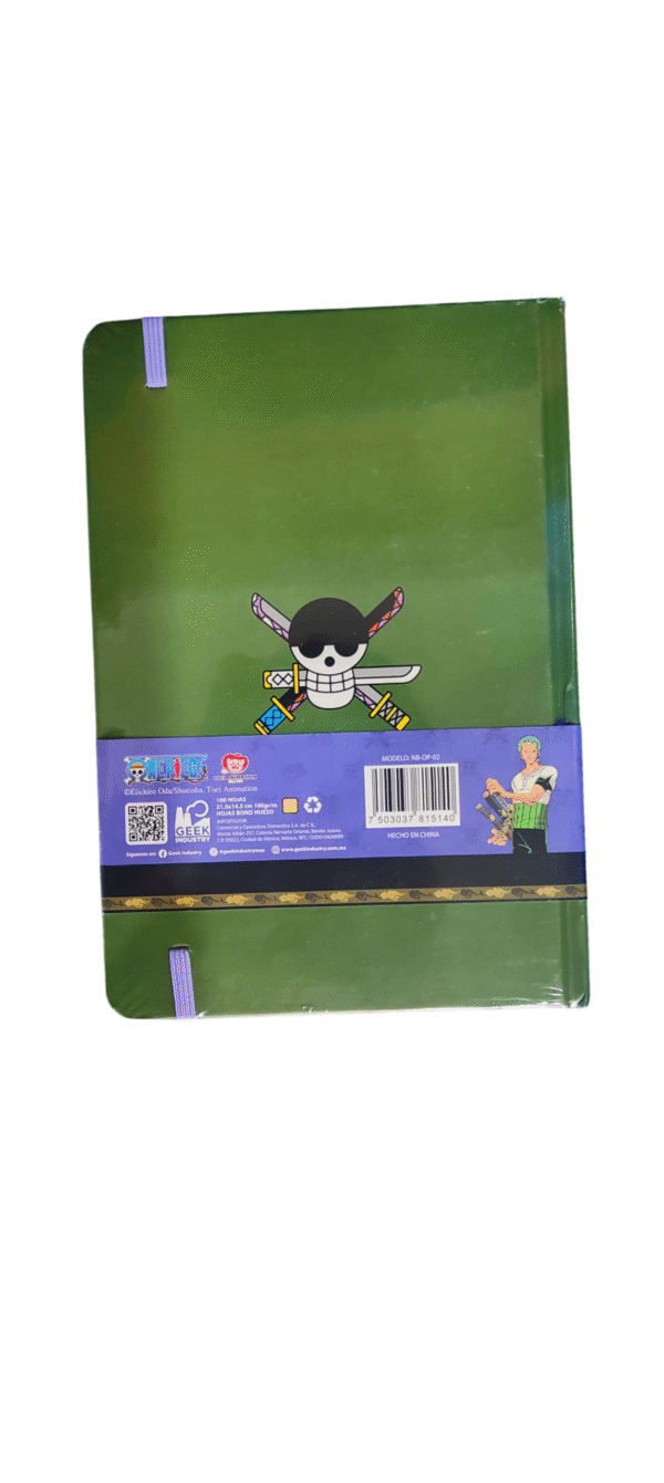 Libreta One Piece Roronoa Zoro con Stickers y Póster
