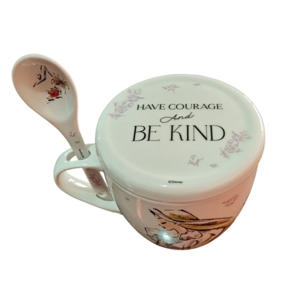 Tarro Con Tapa y Cuchara de Porcelana Princesas - Disney 580ml