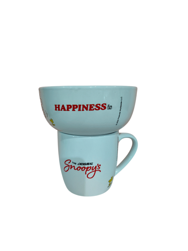 Juego Desayunador 2 Piezas Snoopy tazon 550ml y tarro 400ml ceramica