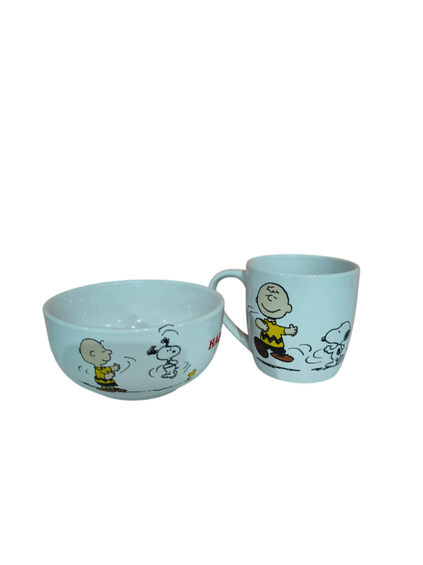 Juego Desayunador 2 Piezas Snoopy tazon 550ml y tarro 400ml ceramica