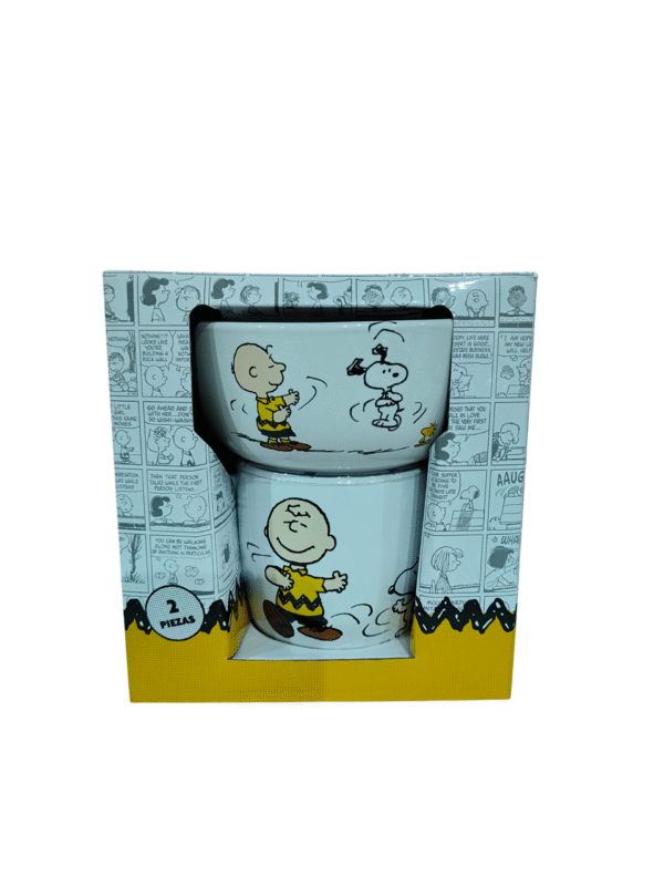 Juego Desayunador 2 Piezas Snoopy tazon 550ml y tarro 400ml ceramica