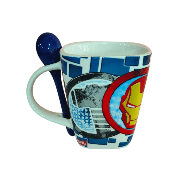 Tarro Avengers de Porcelana con Cuchara de Ceramica 440ml cuadrada