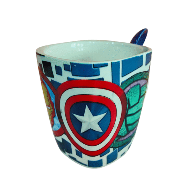 Tarro Avengers de Porcelana con Cuchara de Ceramica 440ml cuadrada