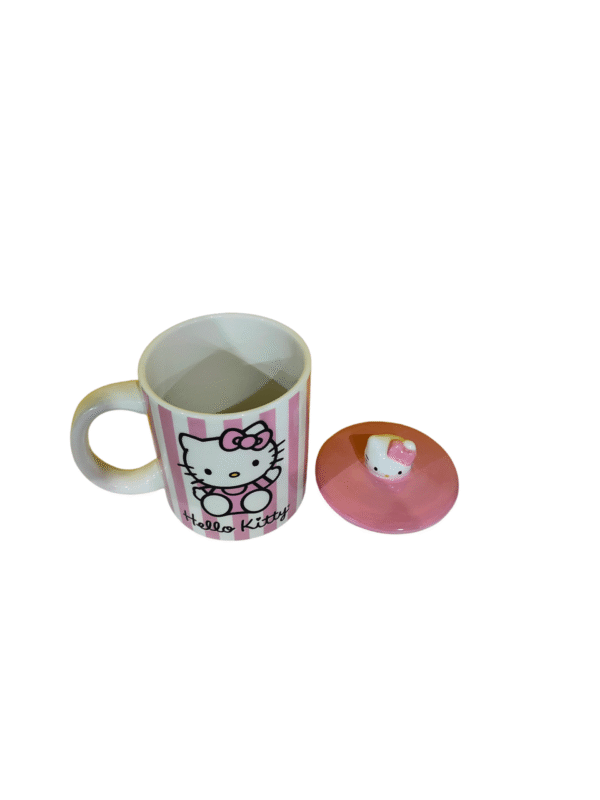 Taza con Tapa Kitty Rosa