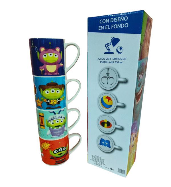 Torre de 4 Tarros Apilables Pixar