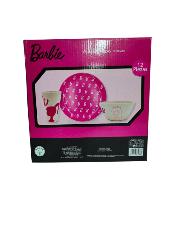 Vajilla 12 Pzas Bambu Barbie