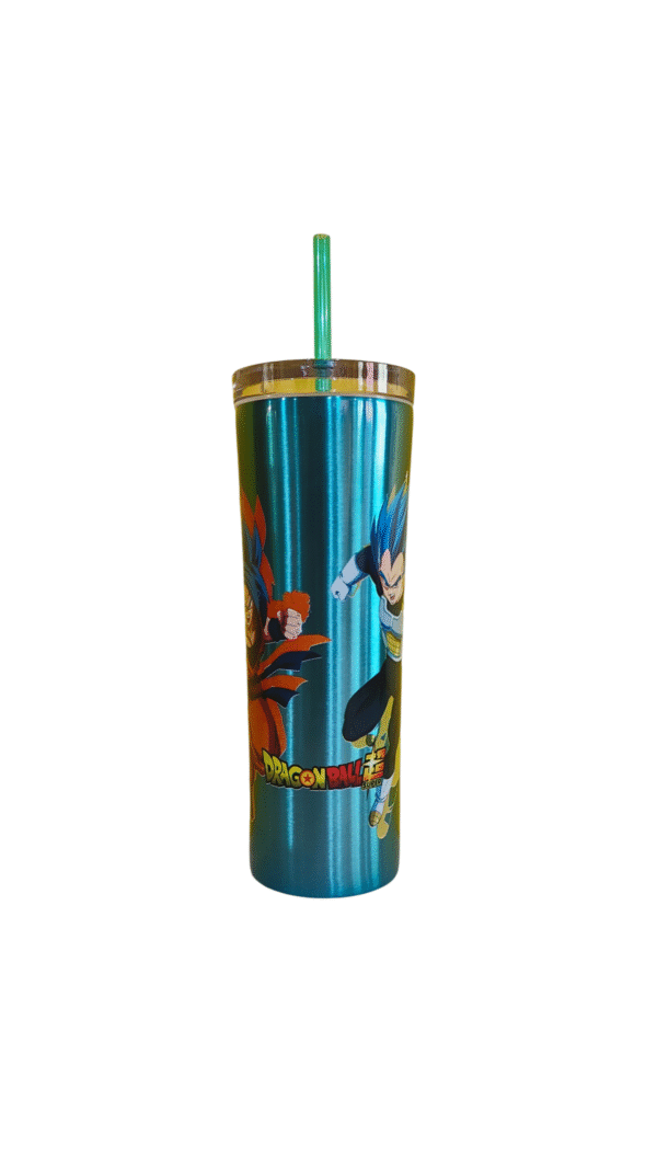 Vaso Acero Inoxidable Con Popote Dragon Ball Super – Goku X Vegeta